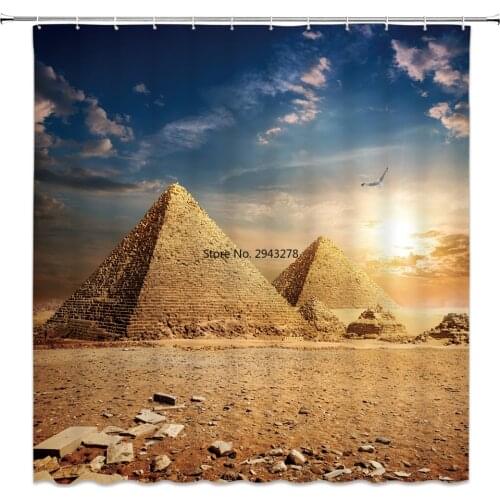 Famous landscape Bathroom Curtain Decor Waterproof Polyester Eco-Friendly Shower Curtains 150*180cm & 180*180cm with 12 Hooks