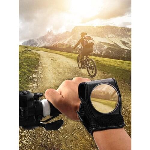Bike Rear View Mirror For Mountain Bike Bicycle With Wrist Band Safe Cycle Safety Wrist Strap Rearview Mirror Bicycle Mirror