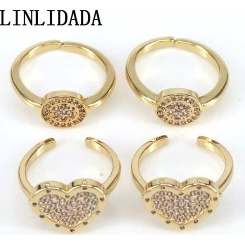 10Pcs Dainty CZ Micro Pave Round Heart Finger Ring for Women Gold Color Knuckle Rings 2021 Wedding Jewelry Party Accessories