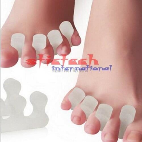 By ems or dhl 100pairs Reusable Slicone Toe Separator Stretcher for Men and Women Hallux Valgus Straighter Professional Feet