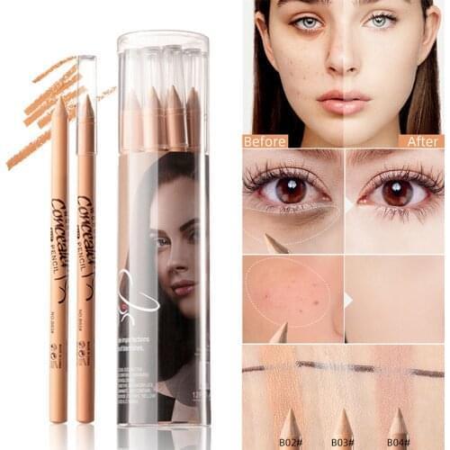 12Pcs Concealer Pen Facial Blemish Cover Long Lasting Concealer Waterproof Cosmetic Acne Makeup Pen Portable Makeup Tools