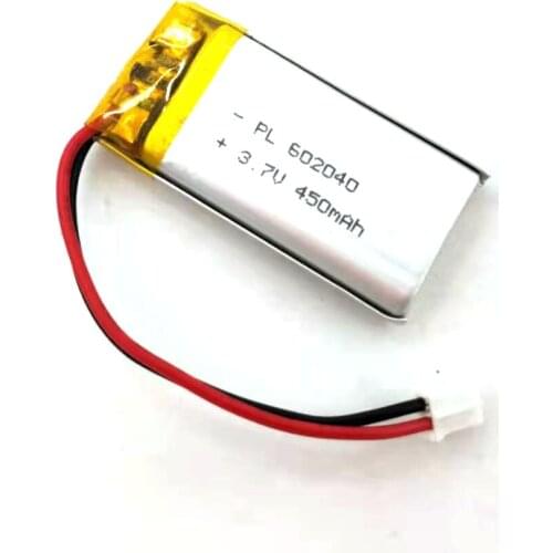 2/5/20/200/1000/10000pcs 602040 , Rechargeable 3.7V 350mAh Li Lipo Lithium Polymer Ion Battery Pack with 2 Pin 2.0mm JST