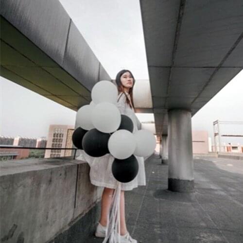 35pcs/lot 12 inch 2.8g thicken latex balloon black white helium balloons wedding birthday Festivals decoration globos wholesale