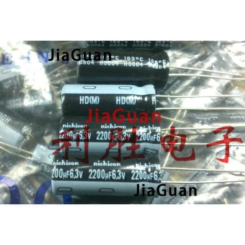 20PCS NEW NICHICON HD 6.3V2200UF 10X23MM Aluminum electrolytic capacitor 2200UF 6.3V high frequency low resistance 2200uF/6.3V