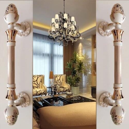 Free shipping KTV bronze handle European palace wooden door handle New glass door pulls Villa door handle Artificial gate handle