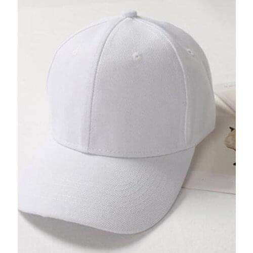 White Summer Cap Solid Color Baseball Cap Cotton Hat Leisure Trend In Summer Couple Baseball Cap Outdoor Sunhat Gorras Mujer