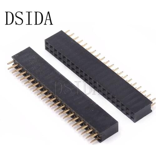 10PCS/Lot Female Pin Header Strip 20 Pin Pitch 2.54 mm Double Row Female Pin Header 2x20 2*20 PCB Connector