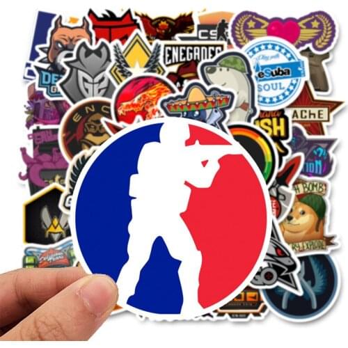 Hot 50PCSPack CS GO Anime Game Stickers Skateboard Laptop Guitar Luggage Funny Cool Graffiti Retro Sticker bomb Kids Toys