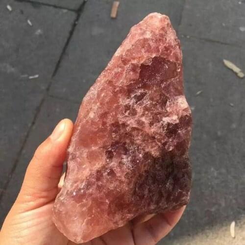MOKAGY Large Natural Strawberry Quartz Crystal Semi Precious Stone Specimen 400g-550g 1PC