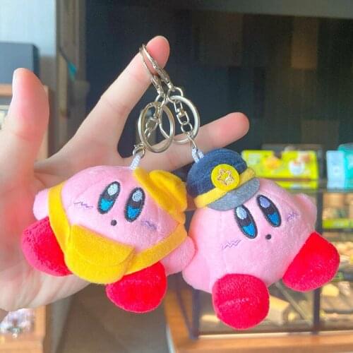 Cartoon Kirby Pendant Movie Anime Stuffed Toys for Children Waddle Dee Doo Game Pink Kabi Keychain Plush Toys Girl Birthday Gift