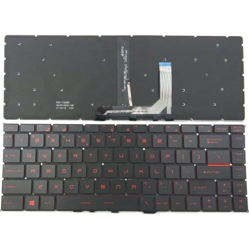 New Laptop Keyboard for MSI GS65 GS65 Stealth 8SE 8SF 8SG Thin 8RE 8RF GS65VR MS-16Q2 US Black With Red Backlit