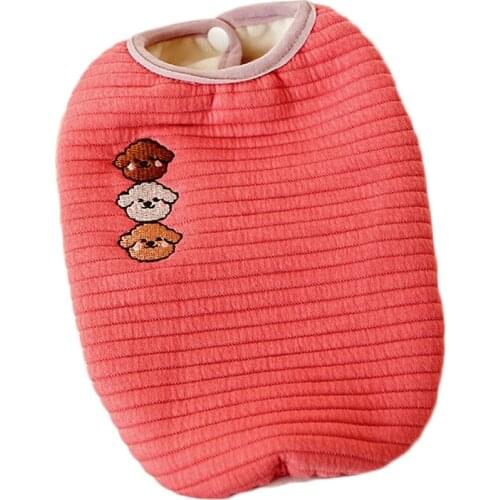 2021 Newest Soft Pet Clothing Dog Coat Winter Red Sleeveless Vest Jacket Collarless Dog Cat Costume Clothes Small Dogs Jacket L