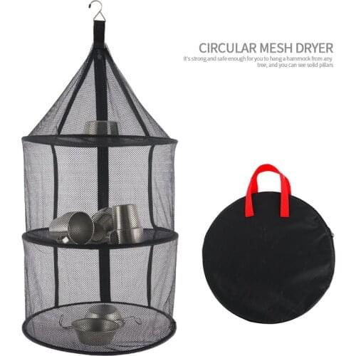 NEW Outdoor hanging drying mesh Net round Folding Storage Net Bag Household Dry Net Fruit Vegetable clothe drying rack organizer