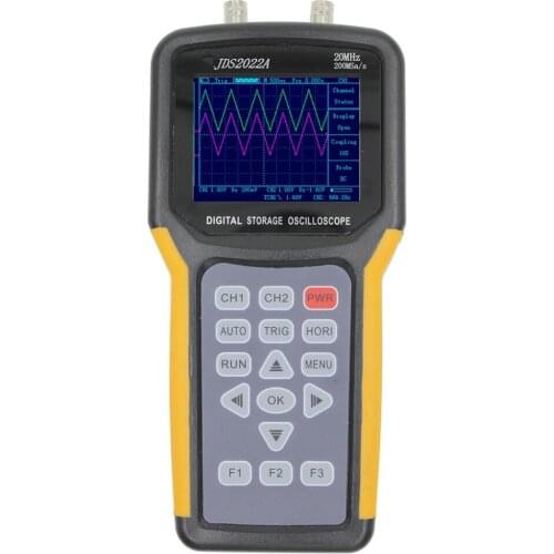 Hot Sale Portable Handheld Oscilloscope JDS2022A 2 Channels 20MHz Digital Storage Dual channels 200MSa/s Oscilloscope Scopemeter