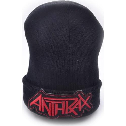 Latest model Anthrax band logo Wool Beanies 6 colors Knit Men Winter Hats For Men Women Beanie Warm Baggy Outdoor Sports Hat