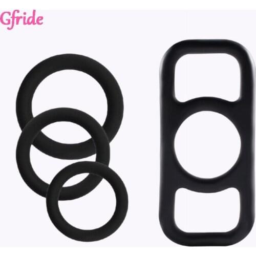 Silica gel penis ring four-piece male ejaculation delay ring adult sex toys Silicone Stretchy Male Condoms Adult Product