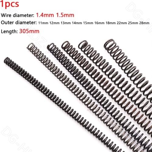 305mm Compression Spring 65 Mn Manganese Steel Pressure Spring Wire Dia 1.4 1.5mm Outer Dia 11 12 13 14 15 16 18 22 25 28mm 1pcs