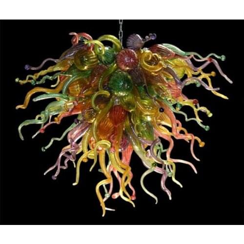 Factory Direct Sales Led Glass Home Lighting Multi Color Hand Blown Glass Crystal Chandelier