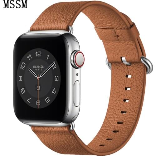 High-quality Authentic leather strap for Apple watch band For series 123456 SE 44mm 40mm watchband for iWatch 42mm 38mm Bracelet