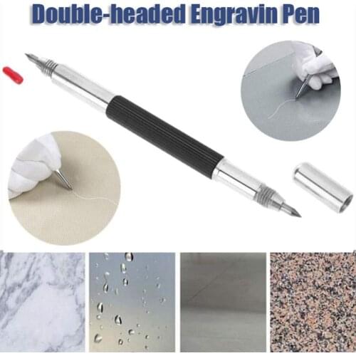 Scriber Pen Portable Alloy Double-headed Tip Scriber Pen Marking Engraving Tools Glass Ceramic Marker For Glass Ceramics Metal