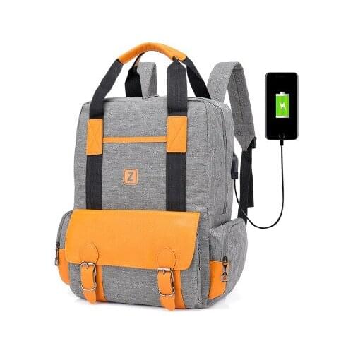 Fashion Vintage Laptop Backpack Women Bags Men Oxford Travel Leisure Backpacks Retro Bag USB charging School Bags For Teenager