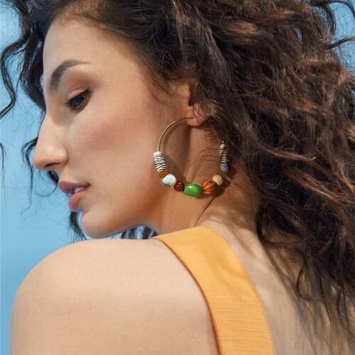 Chic ZA Pearl Earring For Women Gold Color Crystal Beaded Drop Earrings Trendy Jewelry Statement Earrings Brincos Gift Wholesale