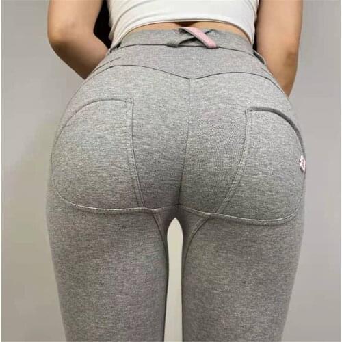 Melody Sport Seamless Leggings Women Gray Elastic Compression Legging Tight Booty Yoga Pant Booties Plus Size 2XS-3XL