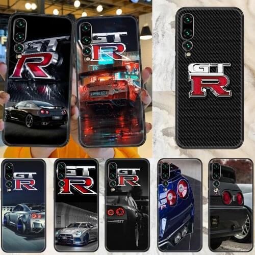 Sports car GTR Phone case For Huawei P Mate P10 P20 P30 P40 10 20 Smart Z Pro Lite 2019 black tpu cover luxury hoesjes soft