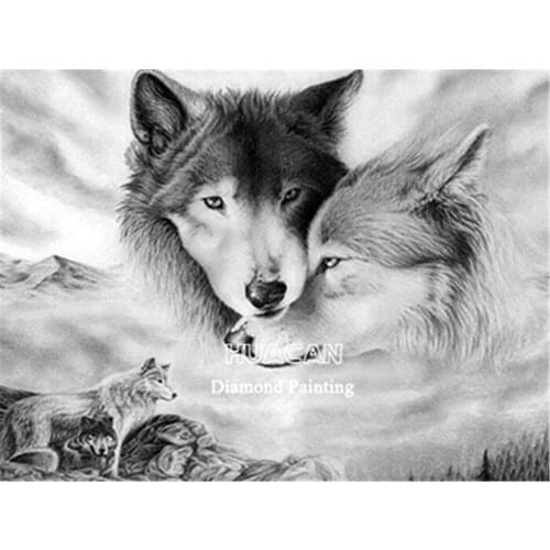 Wolf Snow Animal DIY Embroidery Cross Stitch 11CT Kits Needlework Craft Set Printed Canvas Cotton Thread Home Room