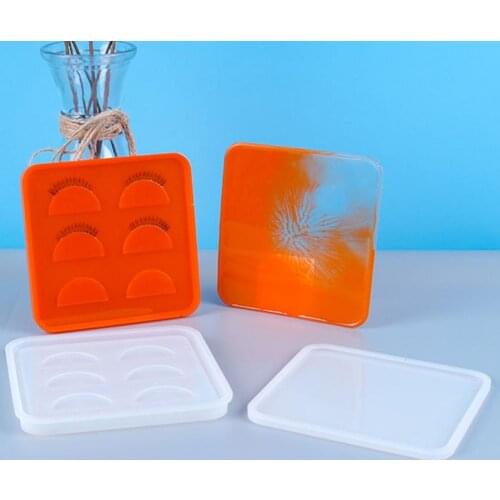 1 Set Eyelashes Storage Box Silicone Molds for Epoxy Resin for Jewelry Making DIY UV Gule Cosmetic Case Organizer Boxes Mould