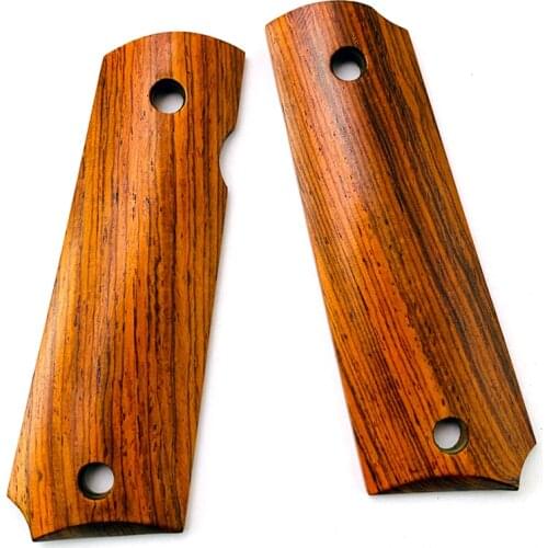 2Pieces Gun 1911 Grips Orange yellow Wood Handle Grips Patch Custom Grips CNC Gun Handle Grips