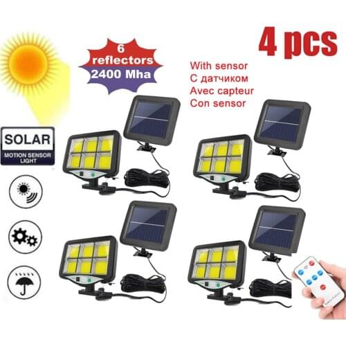4pcs seperable LED Solar Street Light 30W 60W 90W Radar PIR Motion Sensor Wall Timing Lamp+Remote Waterproof for Plaza Garden Ya