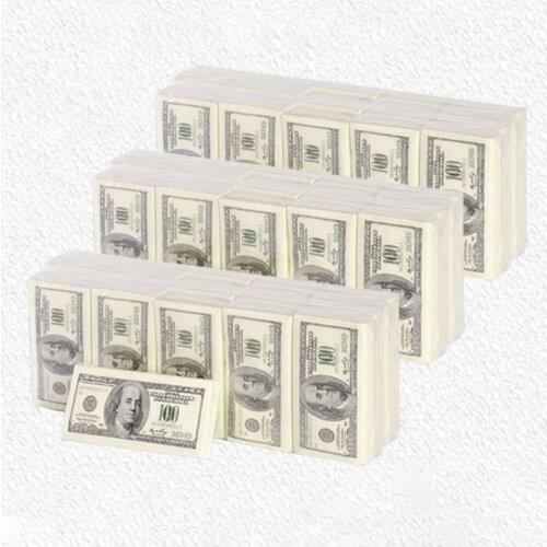 8 Packs Creative Napkin Paper 100 Dollar Raw Wood Pulp Facial Tissue Handkerchief Wedding Birthday Disposable Party Tableware