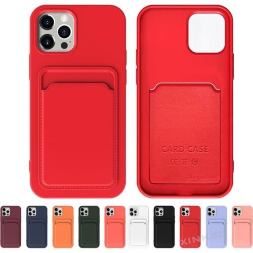 Original Card Bag Soft Silicone Luxury Phone Case For iPhone 11 12 Pro Max Mini 6 7 8 Plus SE 2020 XR X XS Shockproof Case Cover