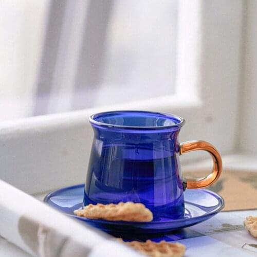Color glassTea cups Retro style colored heat-resistant glass coffee cup