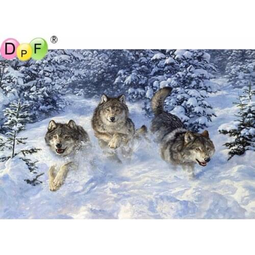 DPF diamond painting cross stitch running wolf diamond embroidery full square handwork diamond mosaic pattern crafts DIY gift