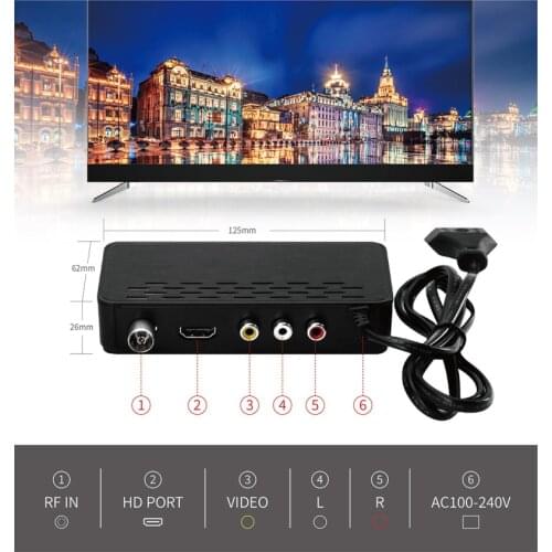 DVB-T2 Tuner Receiver HD 1080P Satellite Decoder TV Tuner DVB C T2 DVB USB For Monitor Adapter Support Subtitle Teletext Durable