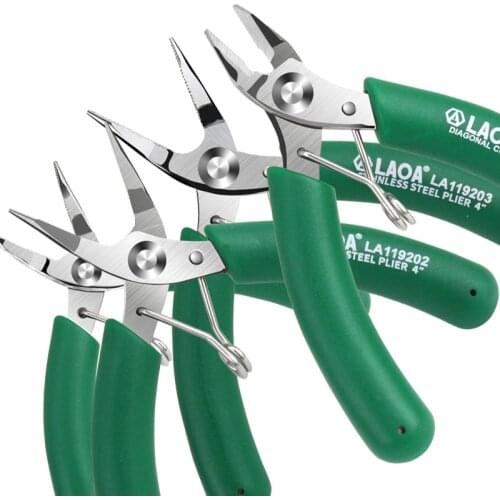 LAOA Mini Electronic Scissors Long Nose Pliers Diagonal Pliers Stainless Wire Cutters