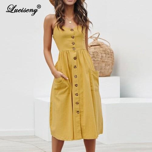 Летние платья миди LUEISENY China At AliExpress