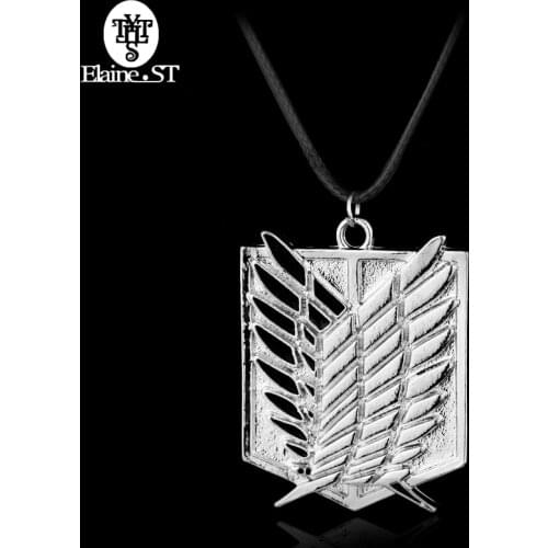 Metal Anime Attack on Titan Wings of Liberty Pendant Necklace Shingeki No Kyojin Cosplay Necklace Survey Corps Choker Necklace