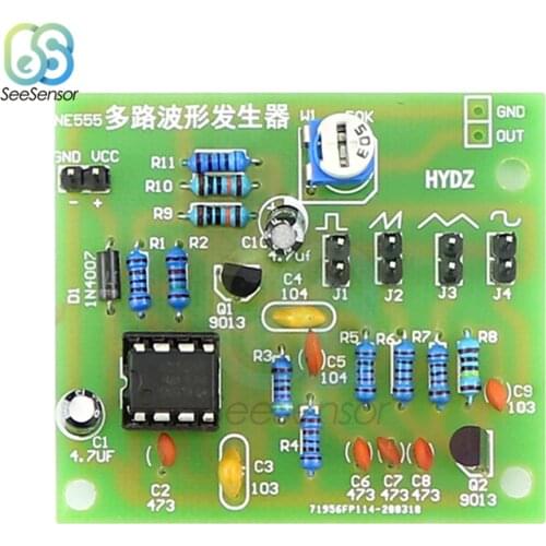 DC 6-12V NE555 Pulse Generator Module Sine/Triangle/Square Wave generator multi-channel Waveform Signal Generator DIY Kit