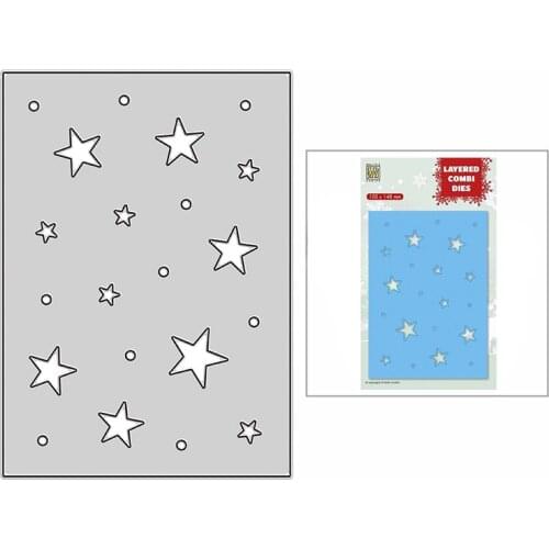 2021 New Layered Starry Plate Background Metal Cutting Dies for DIY Scrapbooking and Card Making Paper Craft Embossing No Stamps