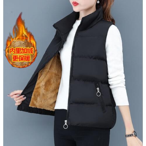 2021 new Woman Jacket Vest down Cotton Vest Womens Autumn Winter Loose Sleeveless Jacket Chaleco Mujer