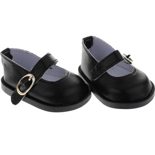 New 7.5 x 4.5cm Pair of Ankle Belt PU Leather Shoes for 18'' Dolls Daily Life Necessities Acessory Best Toys Gift