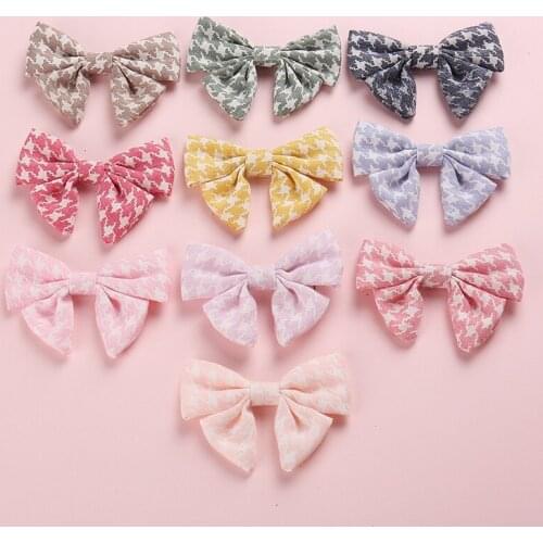 10 pcs Plaid Girls Skinny Elastic Nylon Headbands New 2019 Bowknot Nylon Head Bands For Girls Lovely Baby Hair Accessories