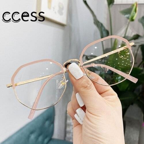 Metal Anti-blue Myopia Glasses Women&Men Big Oversized Glasses Frame Nearsighted Prescription Glasses Diopter -1.0 to -6.0