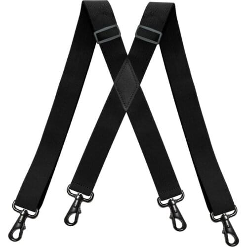 3.5*120cm New Fashion Wide Mens Suspender Black Hook Buckle 4 Clip Stretch Male Jockstrap Work Braces Men Accessories