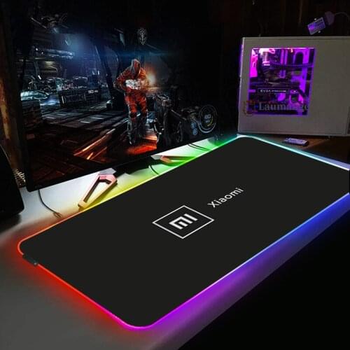 Rgb Mouse Pads MI Logo Mousepad Kawaii Pad Mause Pc Accessories Gaming Computer Mat Padmouse Gamer Cabinet Wired Deskmat Csgo