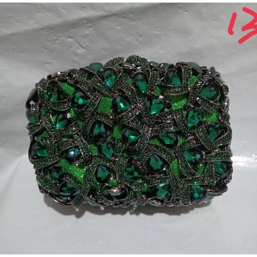 Luxury Gold Blue Crystal Clutch Bag Wedding Party Purse Women Bride Chain Shoulder Bag Prom Female Evening bag Clutches Bags