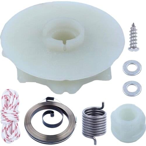 Chainsaw Recoil Starter Pulley Spring Kit for Poulan PP4218 PP4620AV PPB4018 SM4218AV with Recoil Spring W/Hub, Starter for